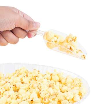 Super Z Outlet 5.5" Mini Acrylic Plastic Kitchen Scoops for Weddings, Candy Dessert Buffet, Ice Cream, Protein Powders, Coffee, Tea (Clear)