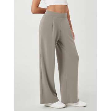 ODODOS Modal Soft Wide Leg Pants for Women High Waist Casual Relaxed Pants with Pockets, 29" Inseam,...