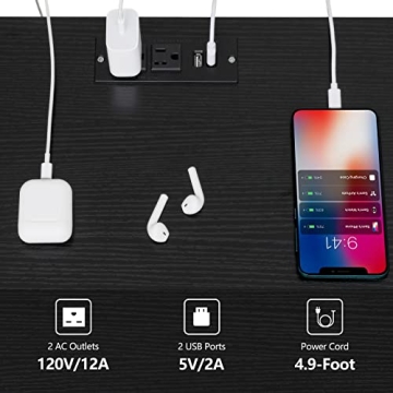 Stylish Quimoo Nightstands with Charging Station Set