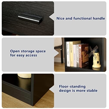 Stylish Quimoo Nightstands with Charging Station Set