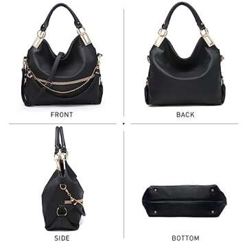 Dasein Vegan Leather Handbag with Rhinestones for Women