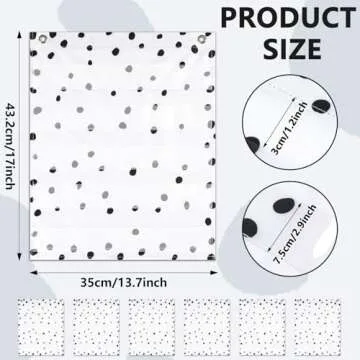 Qyeahkj 6Pcs Classroom Magnetic Pocket Chart Mini Black Dots White Hanging Scheduling Pocket Chart M...