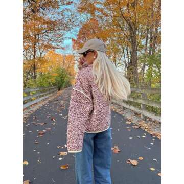 YKR Women's Cropped Puffer Jacket Floral Print Quilted Puffer Jackets Open Front Lightweight Short Jacket Trendy Pink S