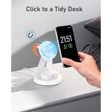 Wireless Charger 3 in 1 Charging Station for iPhone: Magnetic Docking Station for iPhone 17/16/15/14...