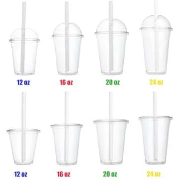 ALINK 100 PCS White Plastic Boba Straws for Bubble Tea