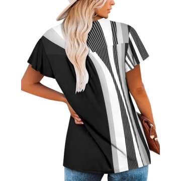 BETTE BOUTIK Short Sleeve Tunic Tops for Women