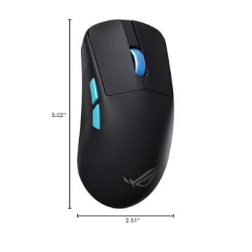 ASUS ROG Harpe Gaming Wireless Mouse, Ace Aim Lab Edition, 54g Ultra-Lightweight, 36,000 DPI Sensor, 5 Programmable Buttons, Tri-Mode Connectivity (2.4GHz RF, Bluetooth, Wired), SpeedNova, Black