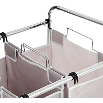 Amazon Basics Grey 3-Piece Laundry Bag Sorter Basket
