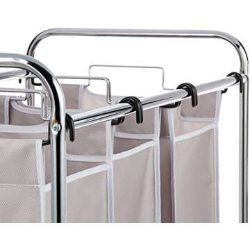 Amazon Basics 3 Piece Rectangular Laundry Bag Hamper Sorter Basket, Gray