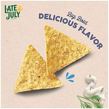 Late July Snacks, Garden Ranch Tortilla Chips, 7.8-oz. Bag (Pack of 12)