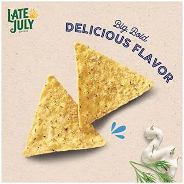 Late July Snacks, Garden Ranch Tortilla Chips, 7.8-oz. Bag (Pack of 12)