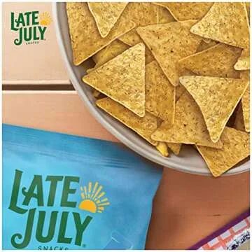 Late July Snacks, Garden Ranch Tortilla Chips, 7.8-oz. Bag (Pack of 12)