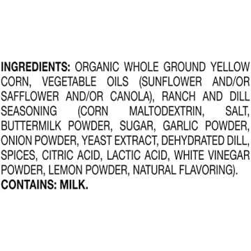 Late July Snacks, Garden Ranch Tortilla Chips, 7.8-oz. Bag (Pack of 12)