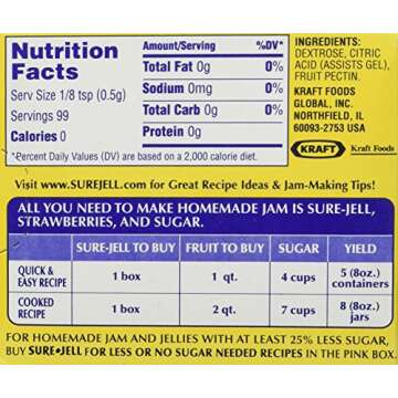 Sure Jell Premium Fruit Pectin For Homemade Jams And Jellies, 100% Natural, 1.75 Ounce (Pack of 2)