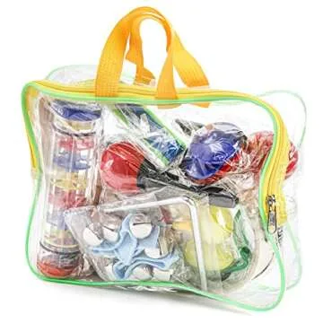 Peohud 19 PCS Toddler Musical Instruments Set, Wooden Percussion Instruments Tambourine Toys for Baby Kids Children, Rhythm Music Education Toys for Preschool Educational Early Learning