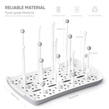 Baby Bottle Drying Rack with Tray, Termichy High Capacity Bottle Dryer Holder for Bottles, Teats, Cu...