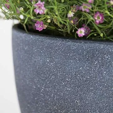 La Jolie Muse Flower Pots Outdoor Planters Indoor Modern Garden Planters W/ Drain Hole,Weathered Grey(8.6 inches, Pack 1)