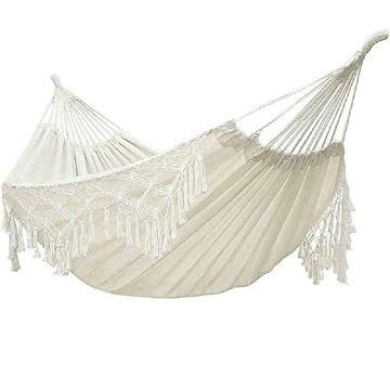 Xuanmuque Double Boho Macrame Hammock with Tassels