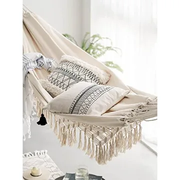 Xuanmuque Double Boho Macrame Hammock with Tassels