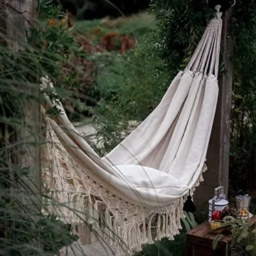 Xuanmuque Double Boho Macrame Hammock with Tassels