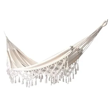 Xuanmuque Double Boho Macrame Hammock with Tassels