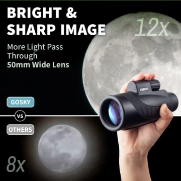 Gosky Titan 12X50 Monocular with Smartphone Holder