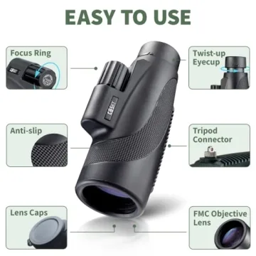 Gosky Titan 12X50 Monocular with Smartphone Holder