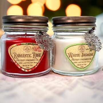 Way Out West Candles for Home Scented - Romantic Candle Set- Romantic Rose & White Jasmine - Great C...