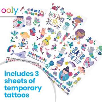 Ooly 50 Temporary Tattoos For Kids, Safe & Non-Toxic Temporary Tattoo, Party Favors for Kids 4-8, Gr...