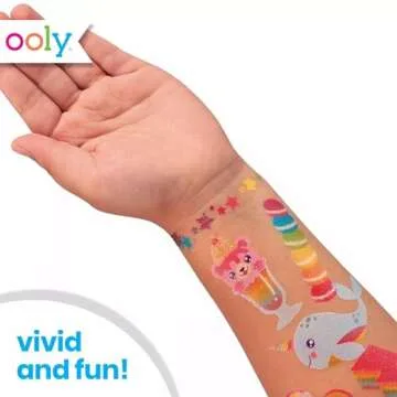 Ooly 50 Temporary Tattoos For Kids, Safe & Non-Toxic Temporary Tattoo, Party Favors for Kids 4-8, Great Goodie Bag Stuffers & Fun Birthday Decorations - Mermaid Magic