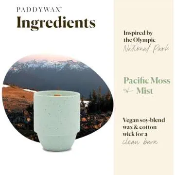 Paddywax Candles - PK1107z National Parks Collection Scented Candle, 11-Ounce, Olympics - Pacific Moss + Mist, 11 Ounces