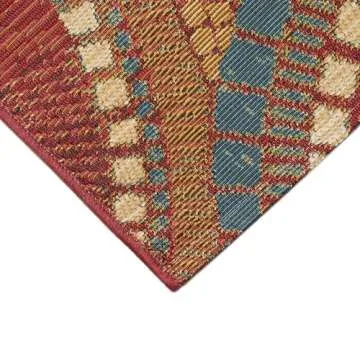 Liora Manne Marina Low Profile Durable Indoor/Outdoor Woven Rug- Circles Saffron 3'3" x 4'11"