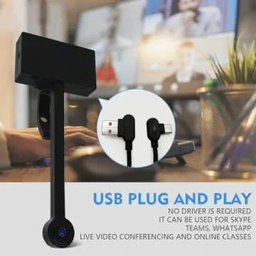 Yalegelee 4K Webcam, Plug and Play Web Camera, Fast AutoFocus Webcam, PC Camera, USB Web Camera, Meeting Camera with Microphone for Zoom Meeting Skype Teams Twitch Conferencing and Video Call