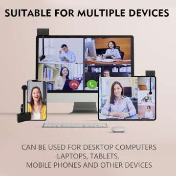 Yalegelee 4K Webcam, Plug and Play Web Camera, Fast AutoFocus Webcam, PC Camera, USB Web Camera, Meeting Camera with Microphone for Zoom Meeting Skype Teams Twitch Conferencing and Video Call