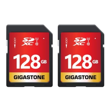 GIGASTONE 128GB 2-Pack SD Card UHS-I U1 Class 10 SDXC Memory Card Full HD Video for Canon Nikon Sony...