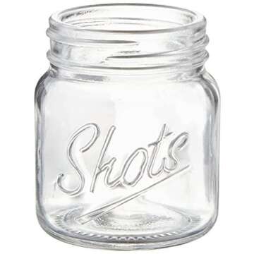Palais Glassware Palais 'Shots' Mason Jar Shot Glasses - Mini Shot Glass Cups - Holds 2.4 Oz - Set of 6 (Clear)