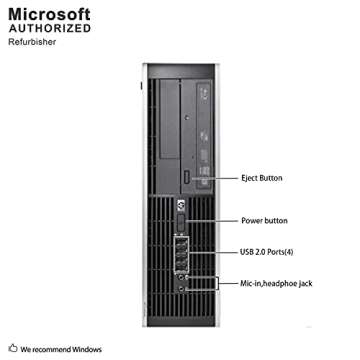 HP Elite Desktop Computer, Intel Core i5 3.2 GHz, 8 GB RAM, 500 GB HDD, Keyboard & Mouse, Wi-Fi, 19" LCD Monitor, DVD-ROM, Windows 10, (Renewed)