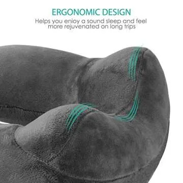 UROPHYLLA Inflatable Travel Pillow, Soft Velvet Inflatable Neck Pillow for Traveling, Airplanes, Train, Car, Office with Compact Bag, Breathable Washable Cover, Suit for Adults Sleeping - Grey