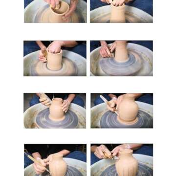 Evwoge 8 Pcs Ceramic Clay Tools Set, Wooden Clay Wax Pottery Sculpting Modeling Tool Kits Pottery Sm...