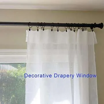 Versatile LLPJS 40 Pack Curtain Rings - Black Clips