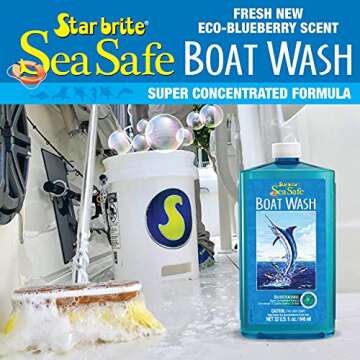 STAR BRITE Sea Safe Boat Wash - Super Concentrated - Instantly Remove Dirt, Grime, Salt Deposits & More Without Removing Wax or Polish 32 Oz (089732PW)
