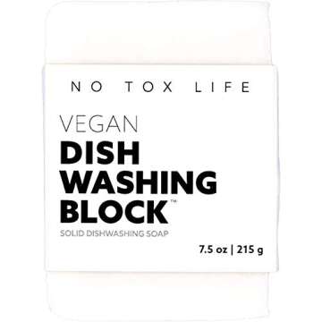 No Tox Life Dish Washing Block Soap - Free of Dyes and Fragrance - Zero Waste