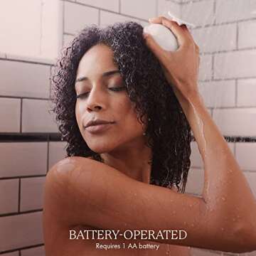 Vitagoods Scalp Massaging Shampoo Brush - Handheld Vibrating Massager, Water-Resistant Device - Purple