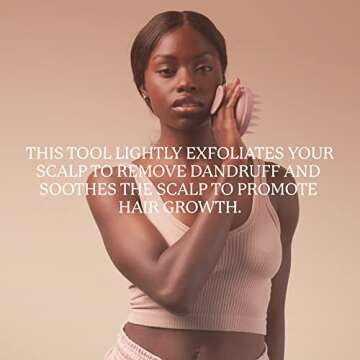 Vitagoods Scalp Massaging Shampoo Brush - Handheld Vibrating Massager, Water-Resistant Device - Purple