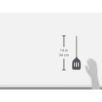 Tovolo Silicone Slotted Turner with Stainless Steel Handle, Pancake Spatula, Scratch-Resistant Kitchen Utensil for Nonstick Cookware & Cast Iron Skillets, 1 EA, Charcoal
