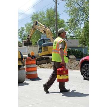 Justrite 5 Gallon Safety Gas Can with Flame Arrester