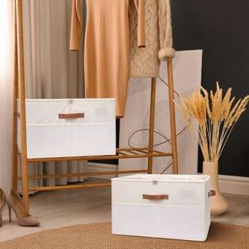 ateboane Shoe Storage Organizer for Closet,Foldable Shoe Storage Bins with Clear Cover,Large Adjustable Shoe Box Storage Containers,Fits 8-16 Pairs,Space-Saving Shoe Cube Organizer, Beige