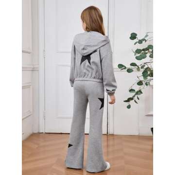 Floerns Girls Long Sleeve Hoodie and Pants Set