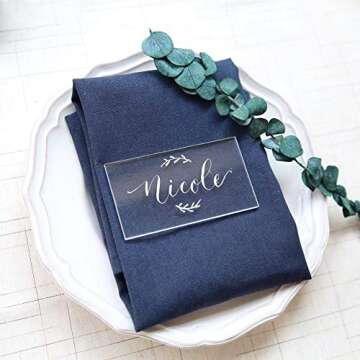 Clear Acrylic Place Cards for Events - 20 Count Easy Use