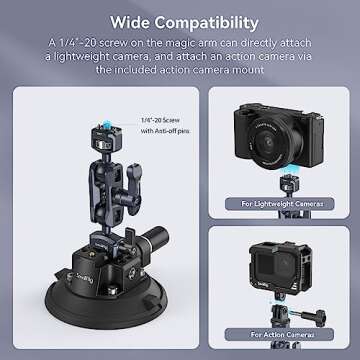 SMALLRIG 4" Camera Suction Mount for Lightweight Cameras